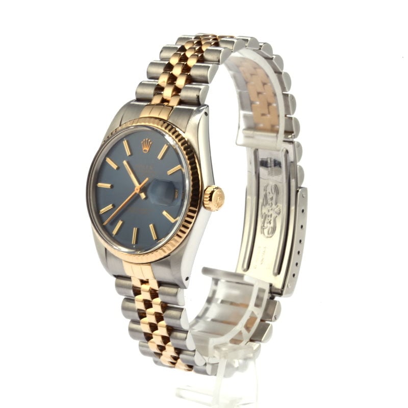 Rolex Datejust Blue Dial 16013 Two Tone Jubilee