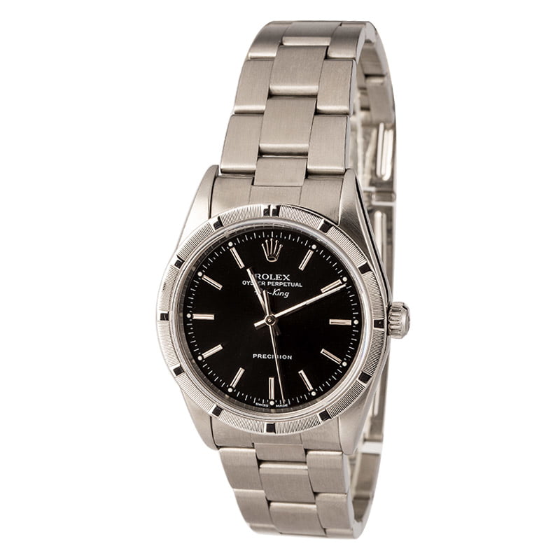 Rolex Steel Air-King 14010 Black Dial