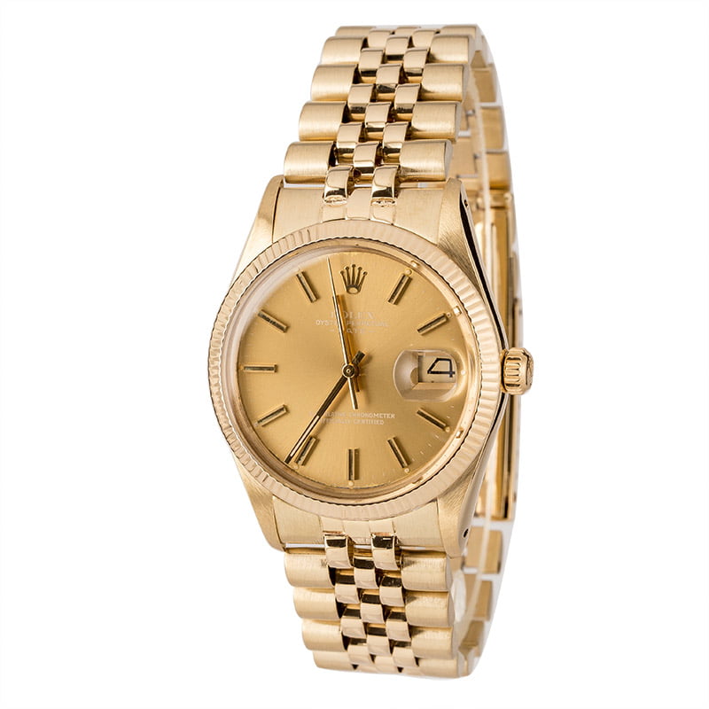 Pre-Owned 34MM Rolex Date 15037 Champagne Dial