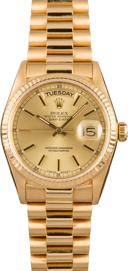 Pre Owned Rolex Champagne President 18038
