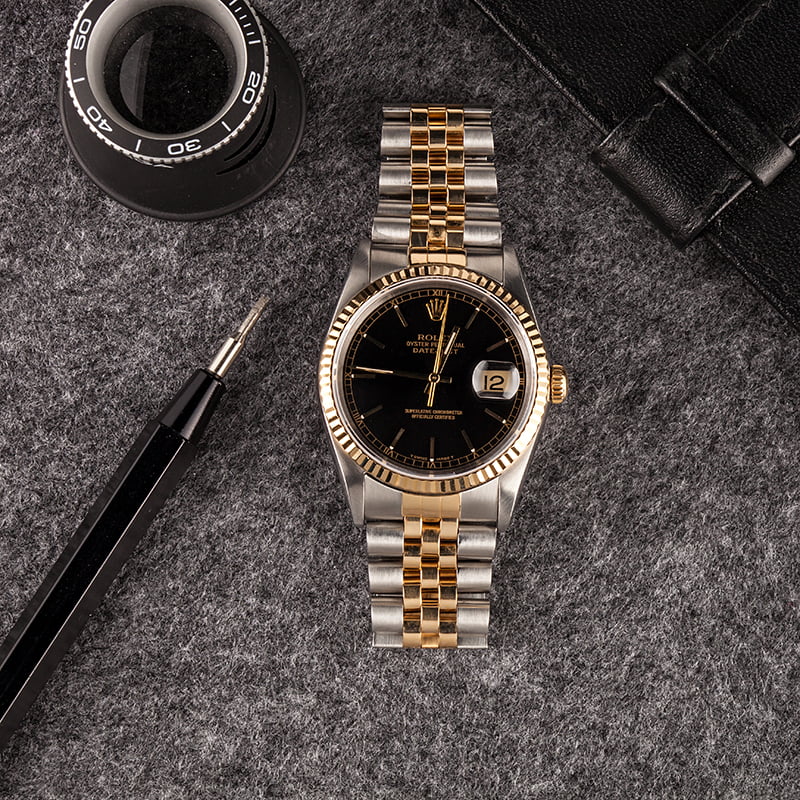 Rolex Datejust 16233 Black 100% Authentic