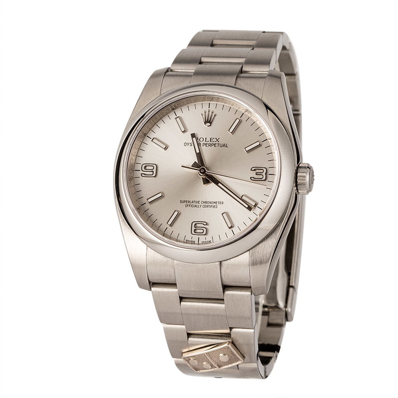 Used Rolex Oyster Perpetual 116000 Silver Arabic Dial