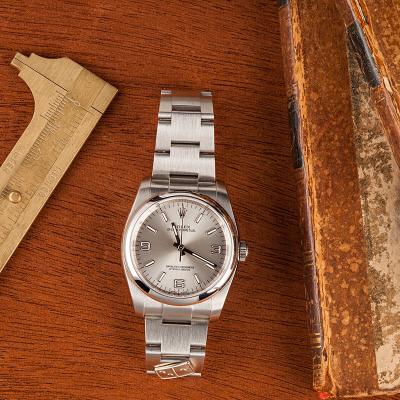 Used Rolex Oyster Perpetual 116000 Silver Arabic Dial