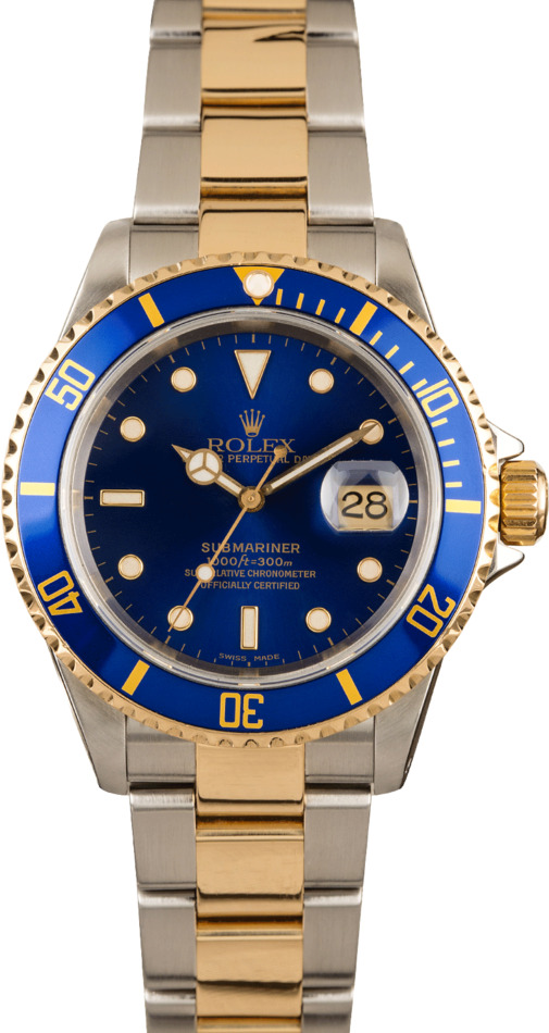 Used Rolex Submariner Steel & Gold Blue Face 16613