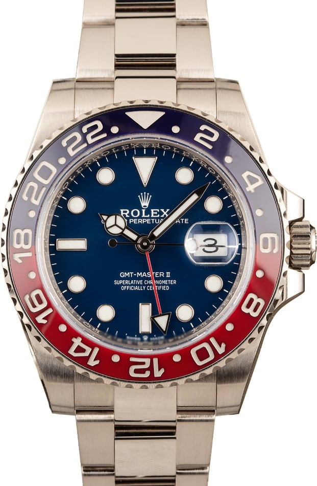 Used Leather Pepsi Rolex Watches for 