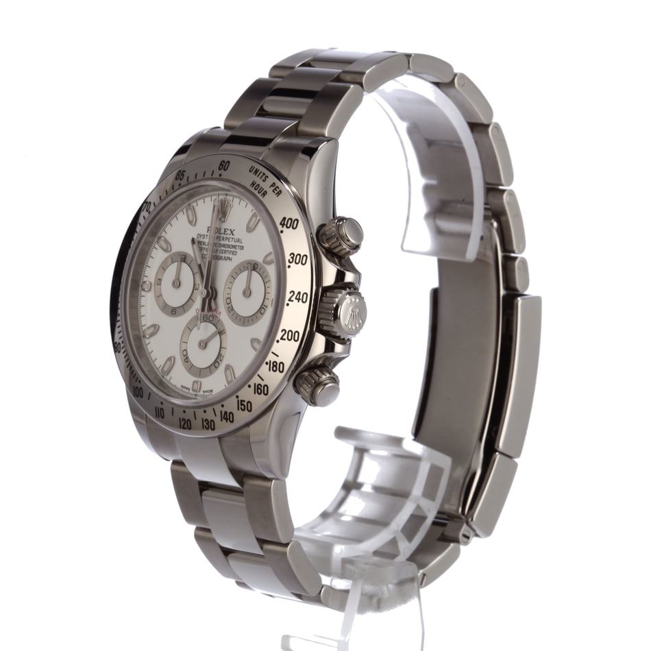 Certified Steel Rolex Daytona 116520 White Dial