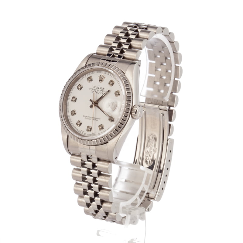 Rolex Stainless Datejust 16220 White