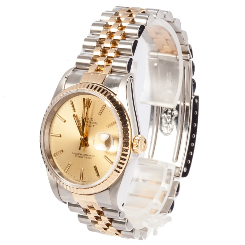 Used Rolex Datejust 16233 Two Tone Jubilee Champagne Dial