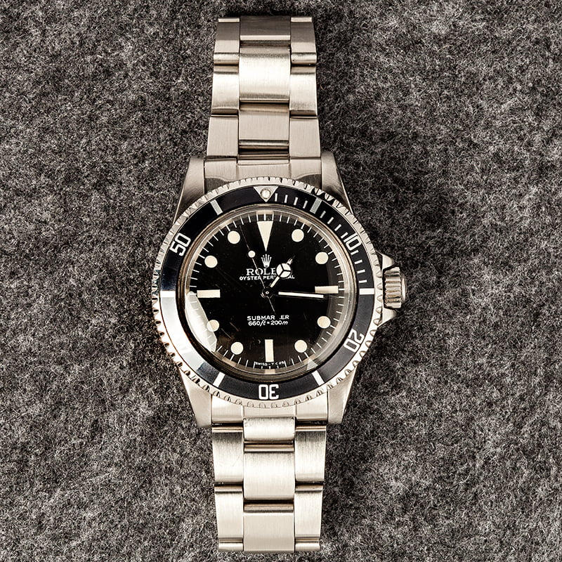 Mens Vintage Rolex Submariner 5513 Stainless Steel