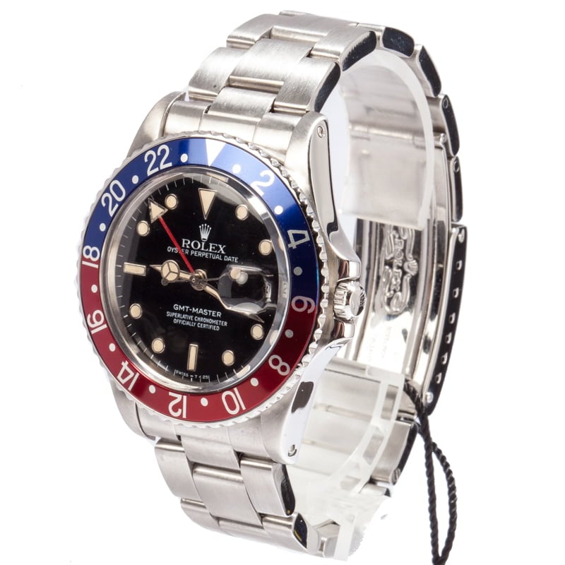 Used Rolex GMT-Master 16750 Red and Blue 'Pepsi' Bezel