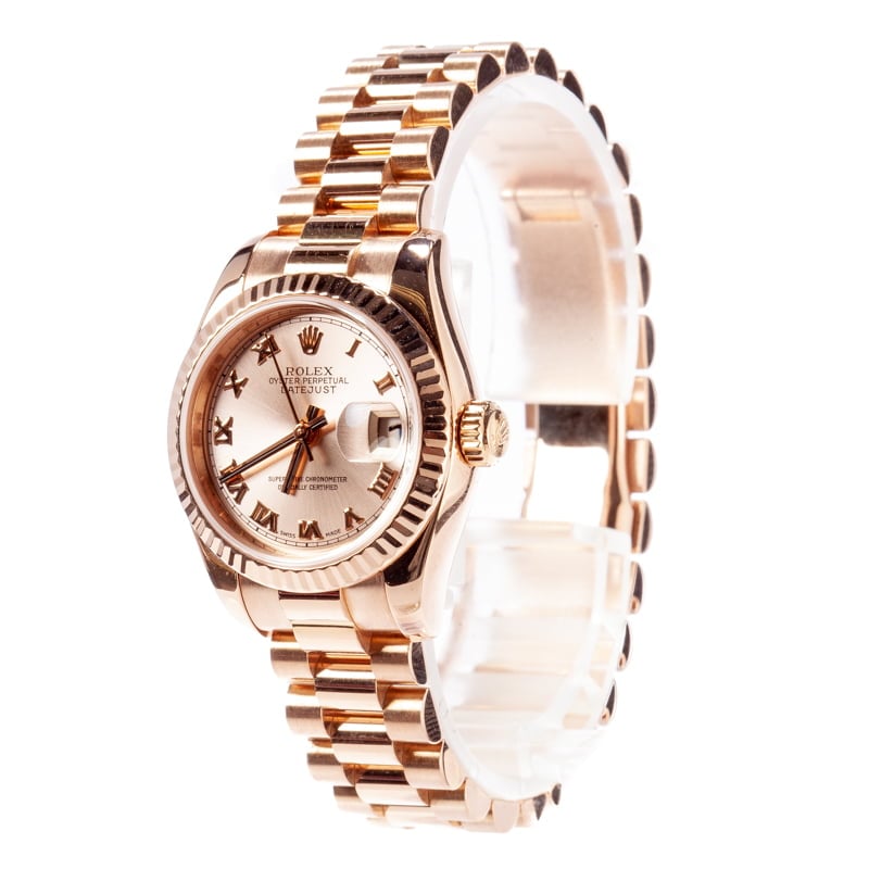 Rose Gold Ladies Rolex President 179175