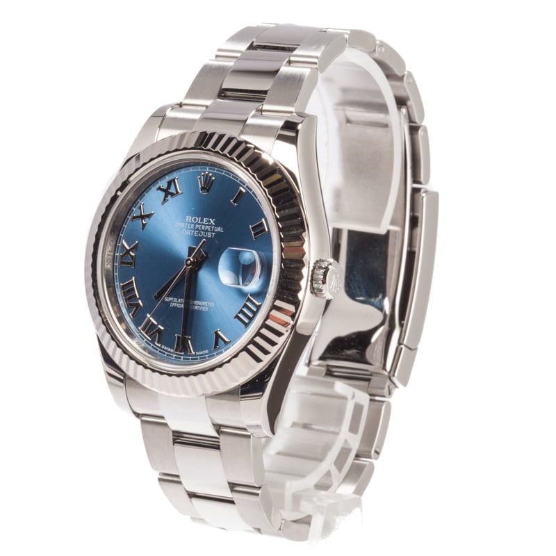 Datejust II Rolex 116334 Blue Roman 100% Authentic