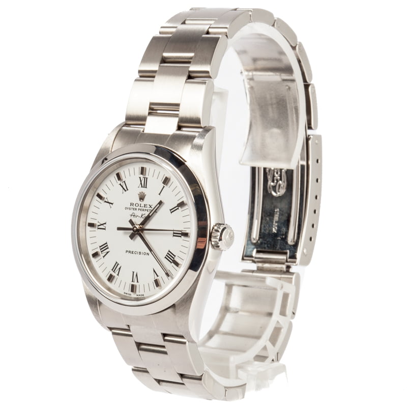 Pre-Owned Rolex Air King 14000M White Roman Dial