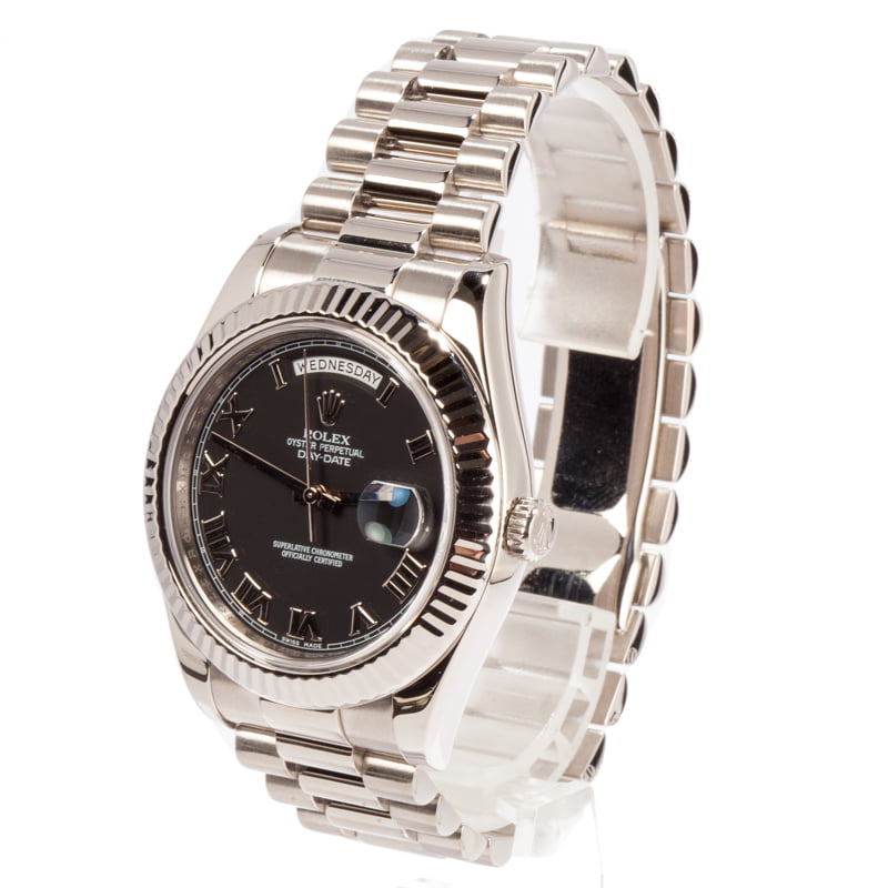 Rolex Day Date White Gold 218239 Roman Dial