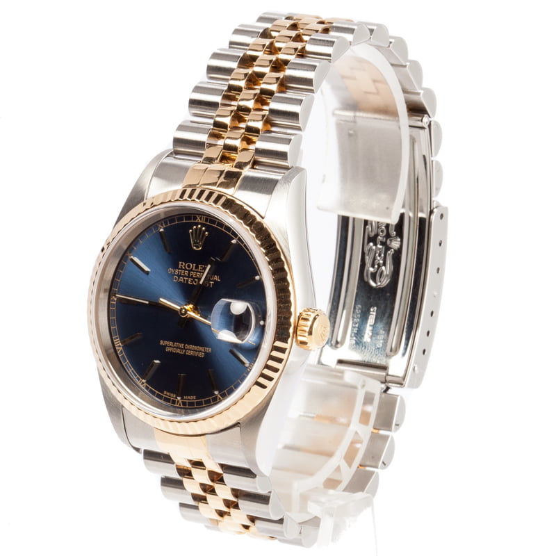 Rolex Datejust 16233 Two Tone Blue Dial