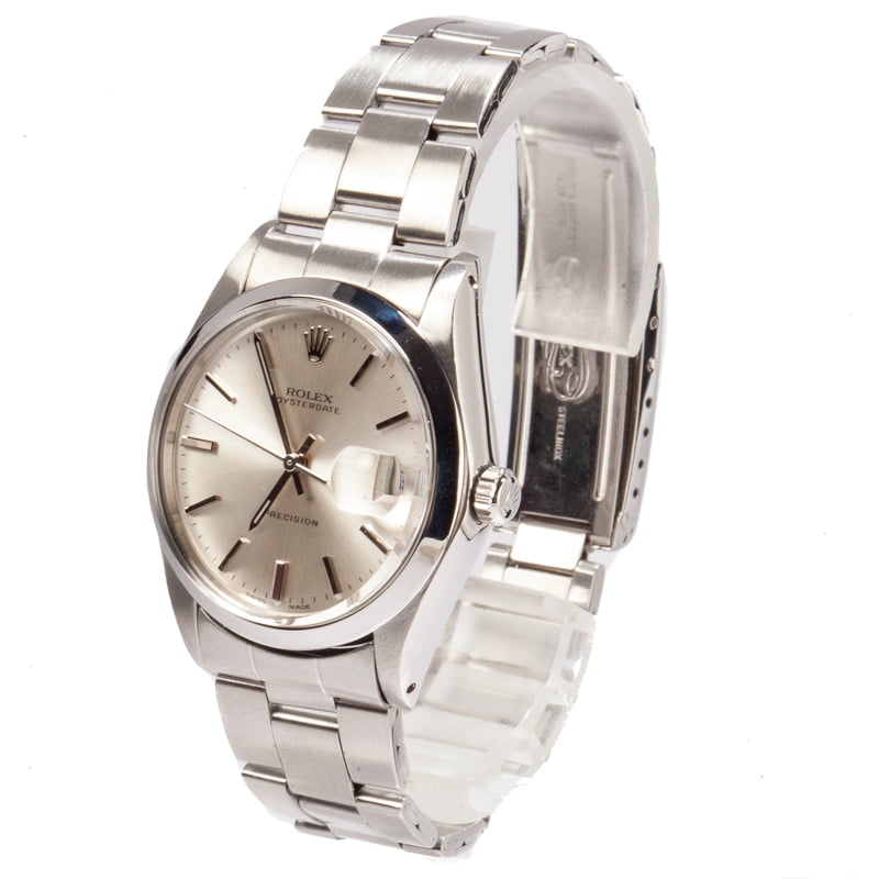 Vintage Rolex OysterDate 6694 Silver Index Dial