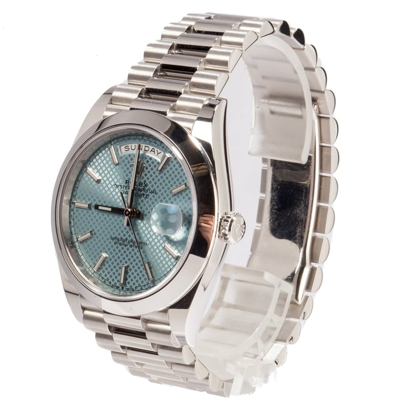 Rolex Platinum President 228206 Ice Blue Dial