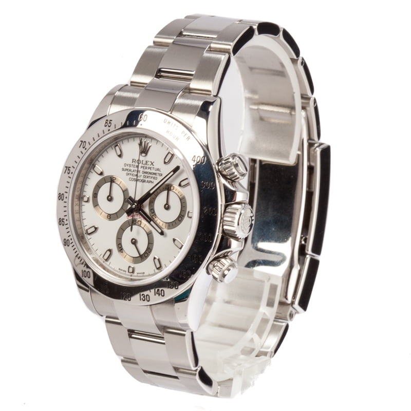Certified PreOwned Rolex Daytona 116520 White Dial