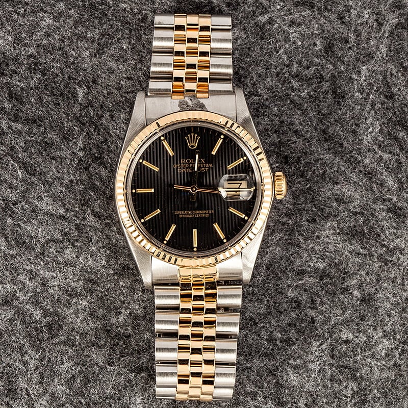 Rolex Datejust 16013 Black Tapestry Dial