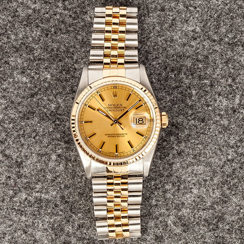 Pre Owned Men's Rolex Stainless and Gold DateJust 16233