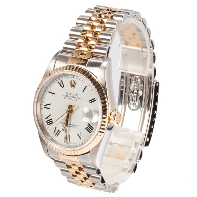 Datejust Rolex 16233 White Roman Dial