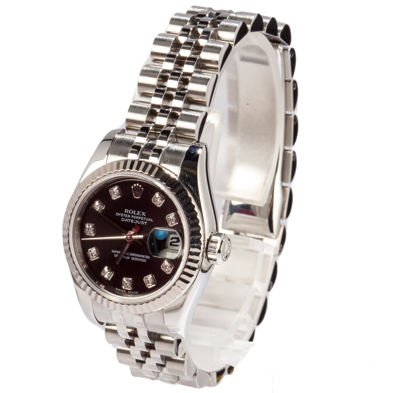 Rolex Lady-Datejust 179174 Black Diamond Dial