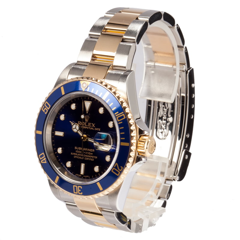 Rolex Submariner Steel and Gold Blue Dial 16613LB