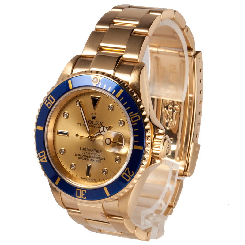 Pre-Owned Rolex Yellow Gold Submariner 16618