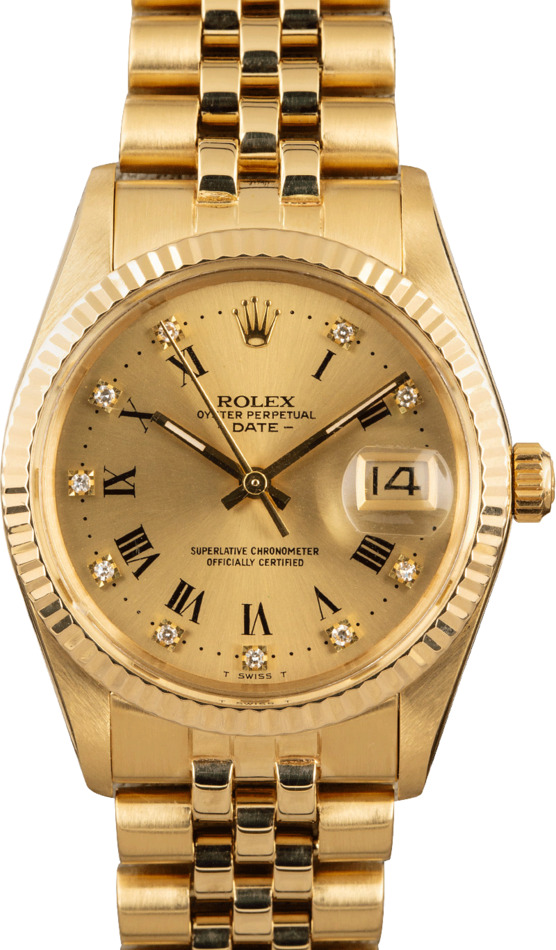 Pre Owned Rolex Date 15037 Champagne Dial