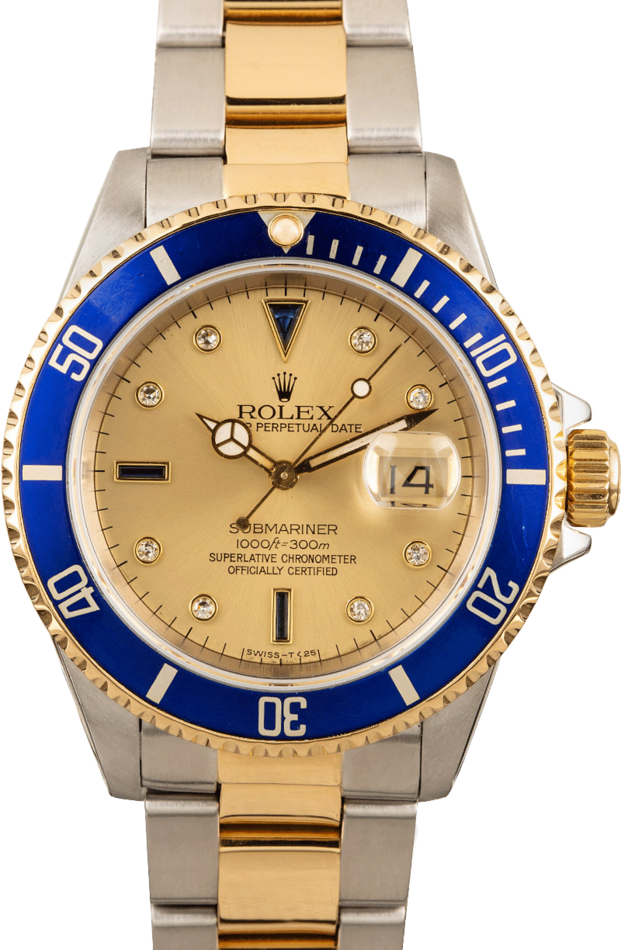 Image of Rolex Submariner 16613 Champagne Serti