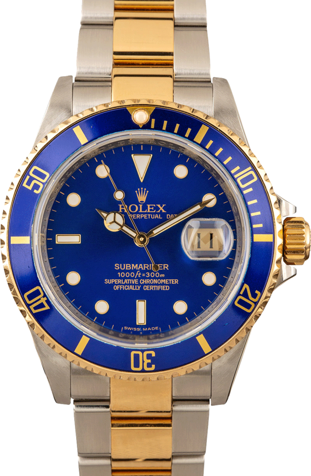 rolex blue face gold