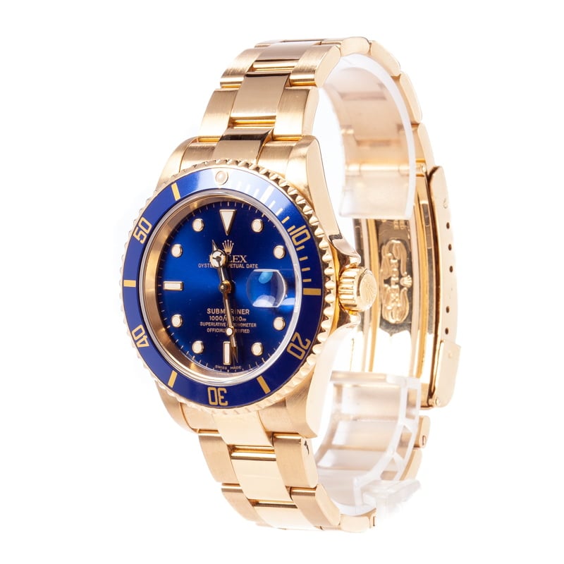 Rolex 18k Yellow Gold Submariner 16618