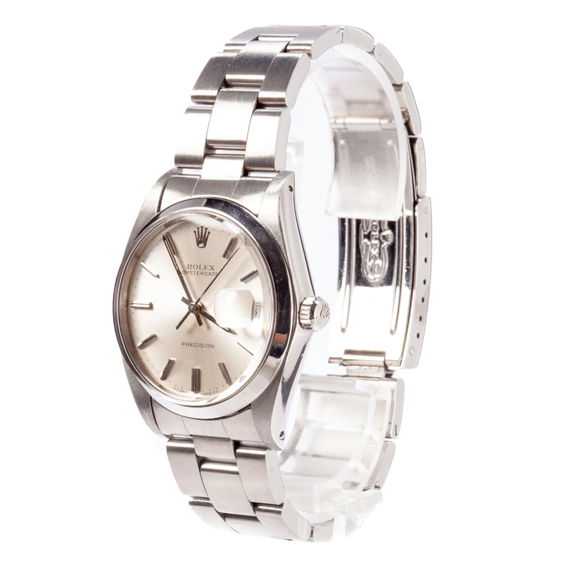 Pre-Owned Rolex Oysterdate 6694 Silver Dial