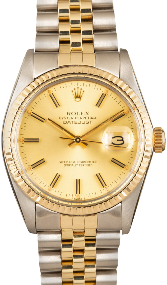 PreOwned Rolex Datejust 16013 Champagne Tritium Dial