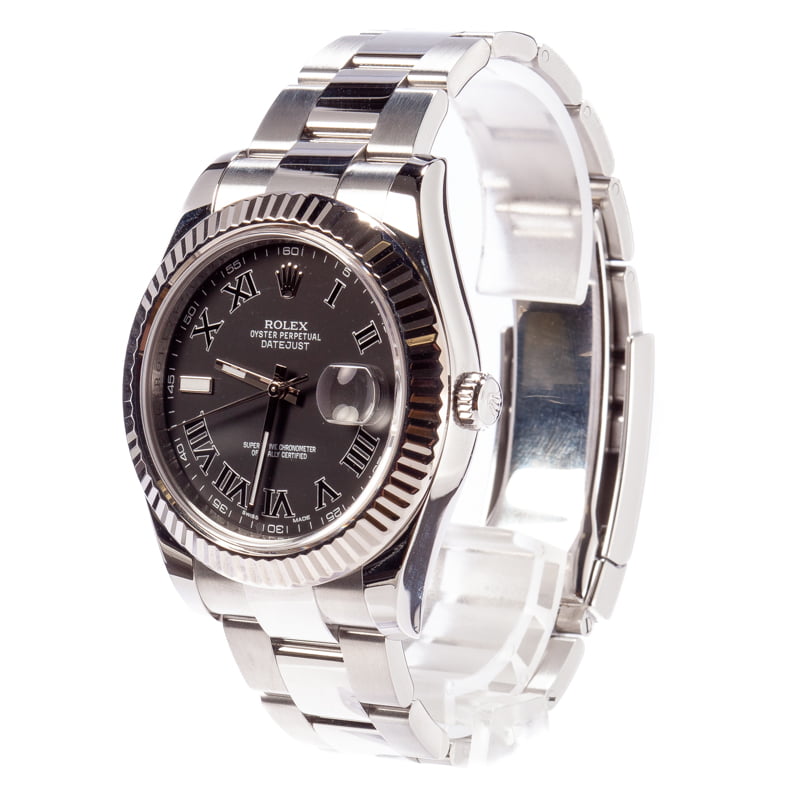Datejust II Rolex 116334 Black Roman Dial
