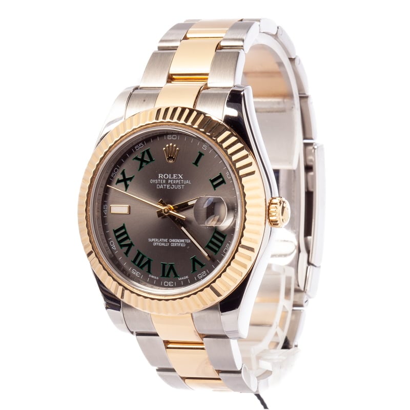 Pre-Owned Rolex 116333 DateJust II Green Markers