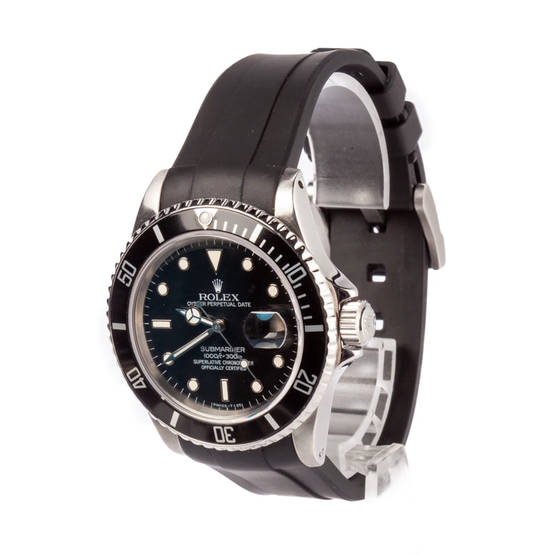 Pre-Owned Rolex Submariner 16800 Rubber Strap