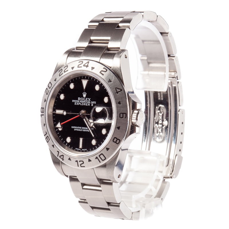 Genuine Rolex Explorer II 16570 Black Dial
