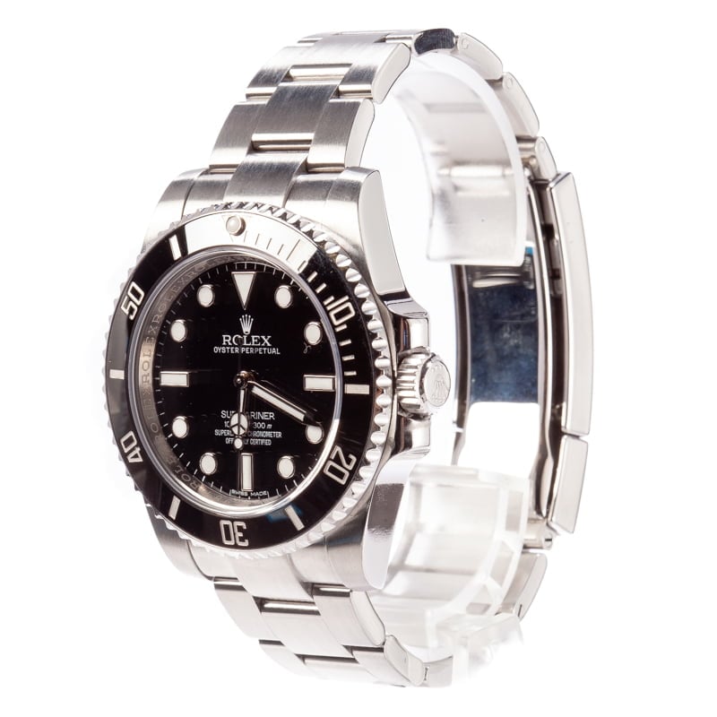 Rolex Submariner 114060 No Date Ceramic 100% Authentic
