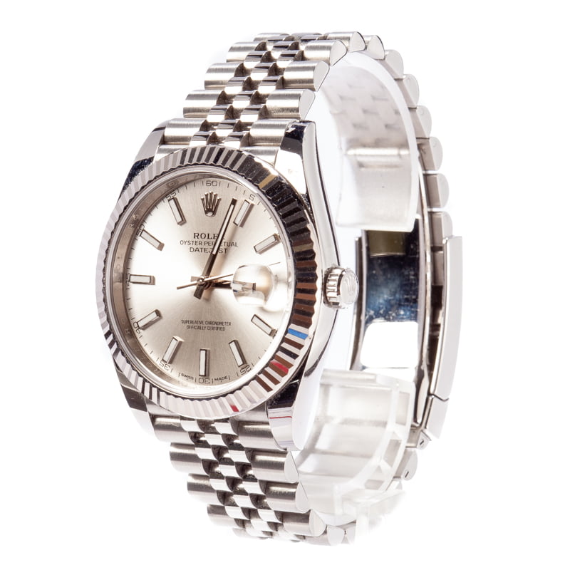 Rolex Datejust 41 Ref 126334 Silver Dial Luminous Index