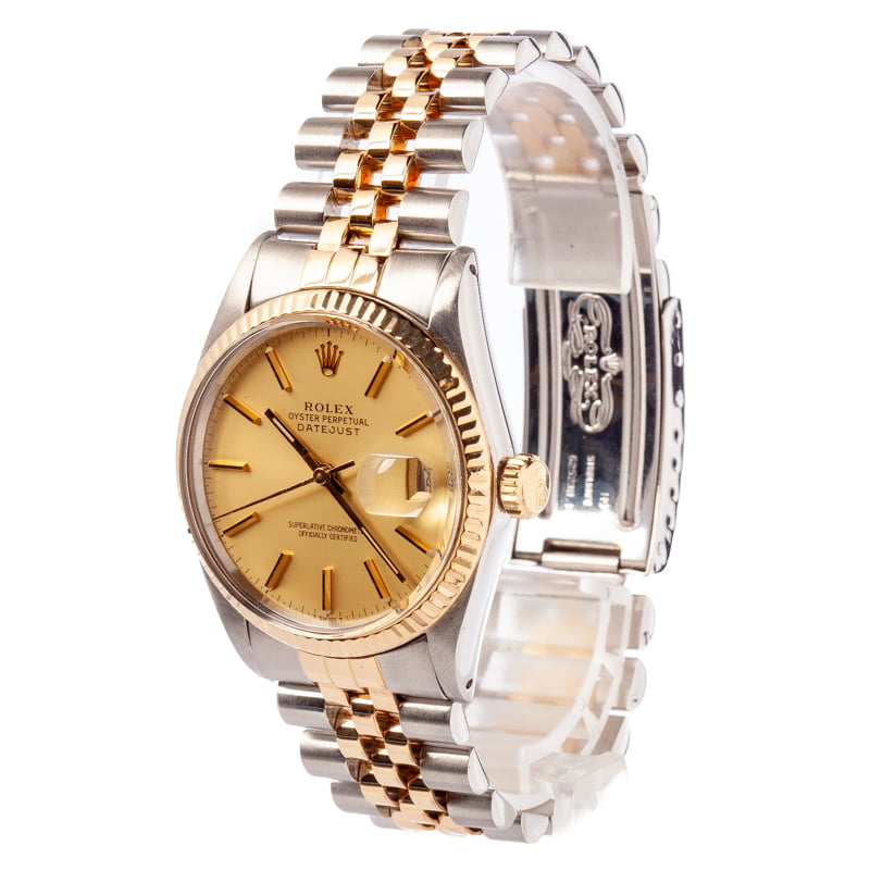 Used Rolex Datejust 16013 Champagne Index