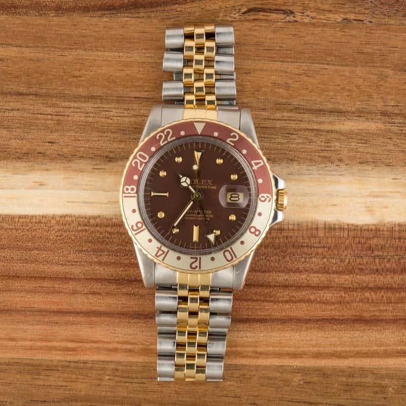 Vintage Rolex GMT-Master 1675 Steel & Gold Root Beer