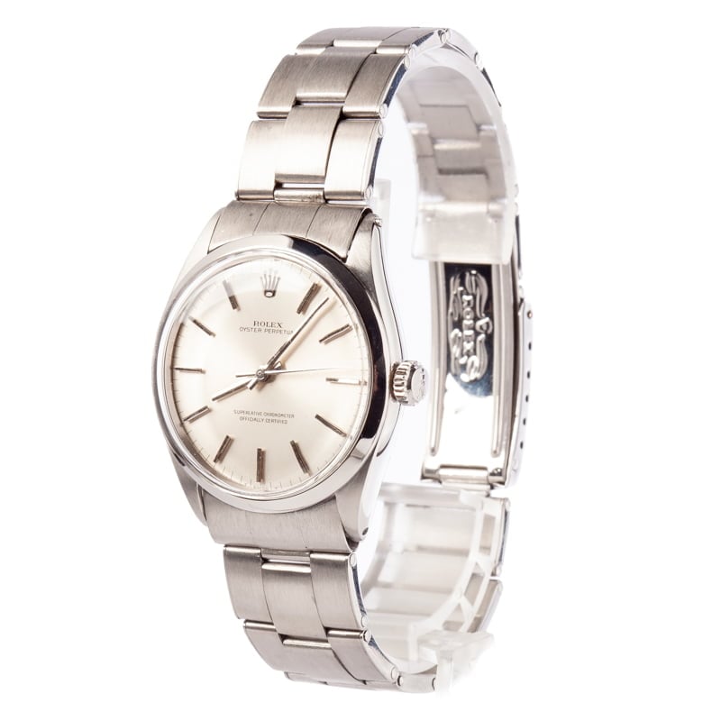Pre-Owned Rolex Oyster Perpetual 1002 Silver Dial