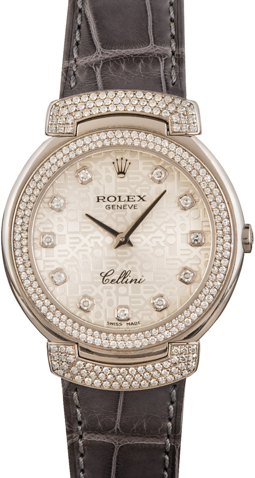 Rolex Cellini 6683 Silver Diamond Dial
