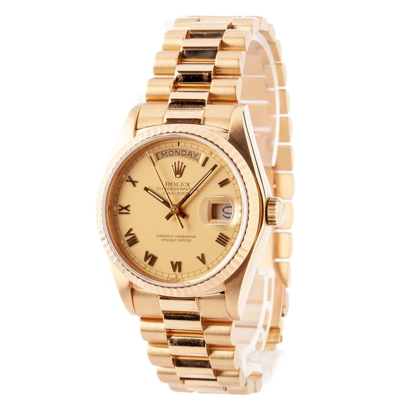 Rolex President Day-Date 18038 18k Yellow Gold