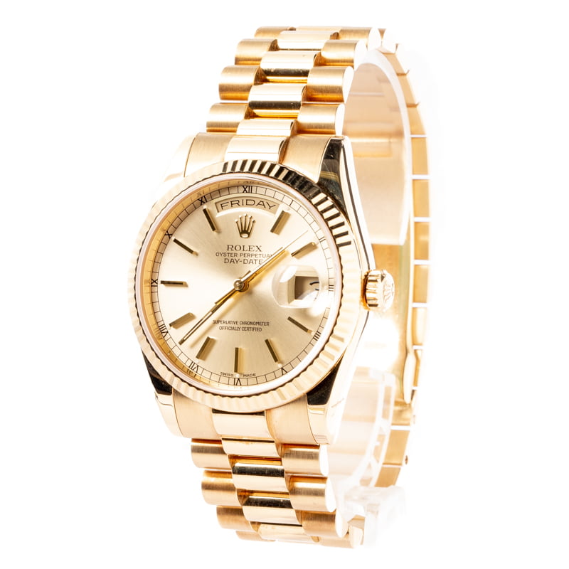 Pre-Owned Rolex President 118238 Champagne