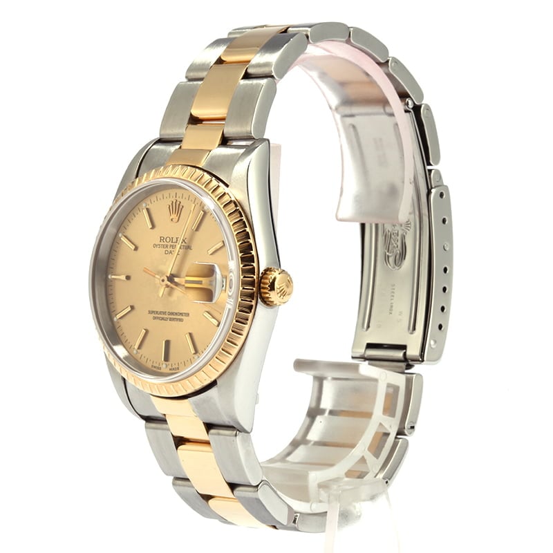 Used Rolex Oyster Perpetual Date 15223 Two Tone T