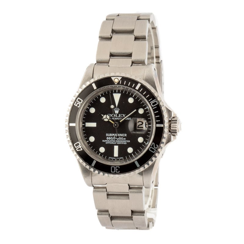 Mens Vintage Rolex Submariner 1680 Black Dial