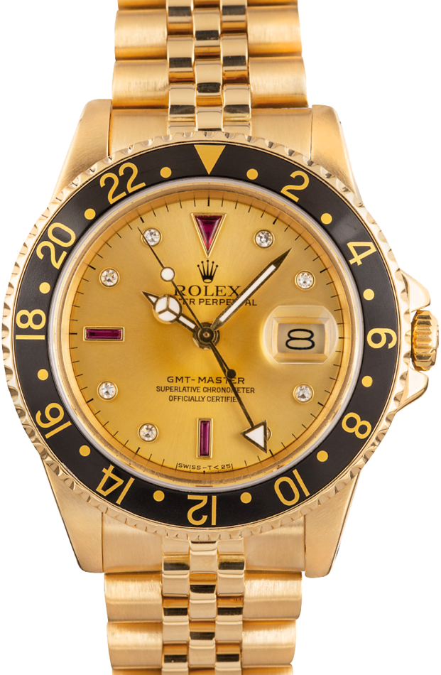 Men's Rolex GMT-Master 16758 Yellow Gold Jubilee