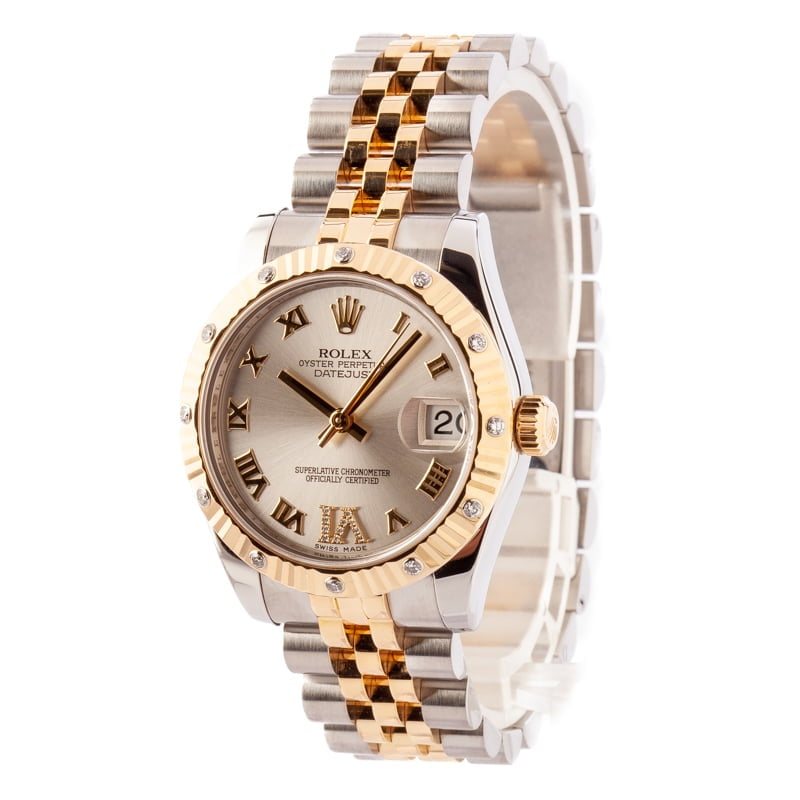 Rolex Datejust 178383 Mid-Size Diamond Bezel